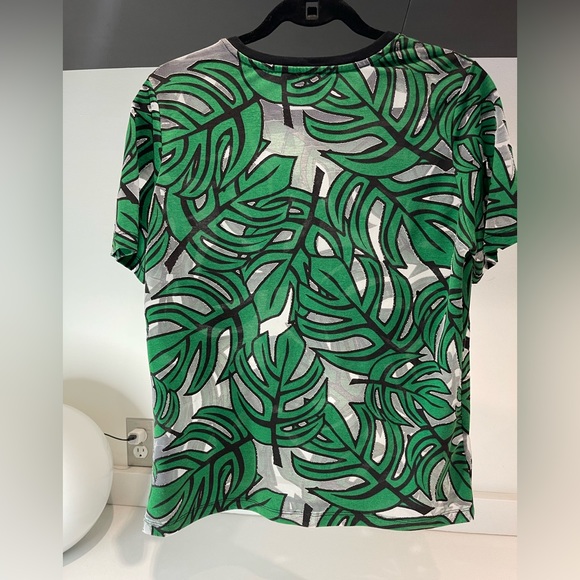 ASOS stunning sheer green black palm resort women’s Shirt Size Medium - Picture 4 of 7